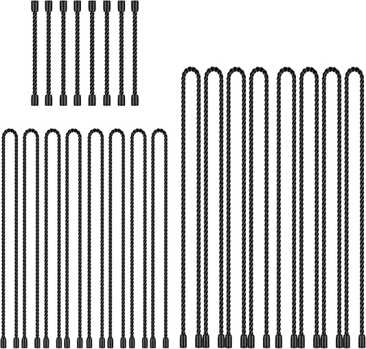 24PCS 4-Inch, 12-Inch, 18-Inch Silicone Cable Ties, Bendable Rubber Twist Ties, Reusable Twist Ties for Cords, gear ties for Organizing, Bundling (Black)