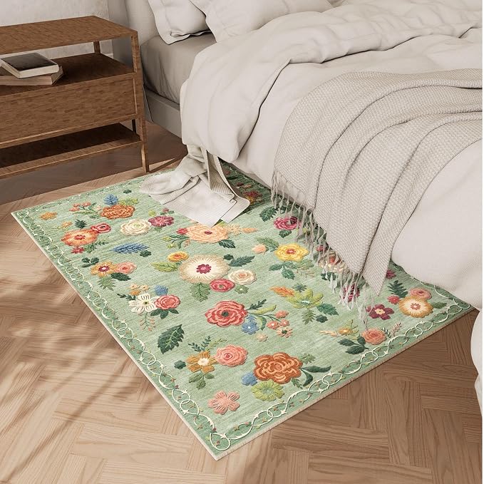 2x3 Washable Small Rugs for Entryway: Area Rug Non Slip Door Mat Indoor Entrance Low Pile Soft Faux Wool Non Shedding Lightweight Distressed Throw Rugs for Front Door Bedroom Bathroom Kitchen Entry