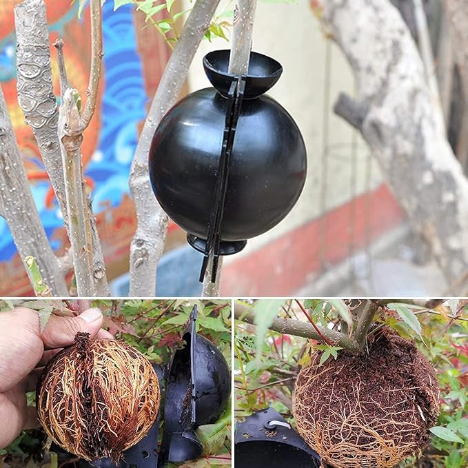 18 Pack Tree Root Growing Box, Rooting Ball Grafting Tools,High Pressure Plant Propagation,Air Layering pods, Grafting Ball Device for Plant Cutting Seedlings