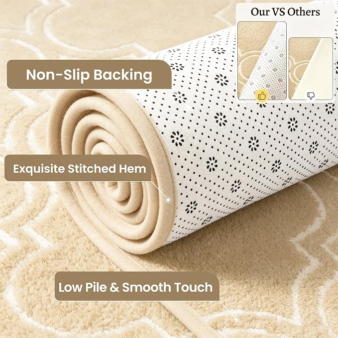 Keeko 5x7 Area Rugs for Living Room,Soft Washable Memory Foam Bedroom Rug | Indoor Throw Rug Low Pile Minimalist Non Slip Carpet for Kids Nursery Classroom Dorm Room Home Decor