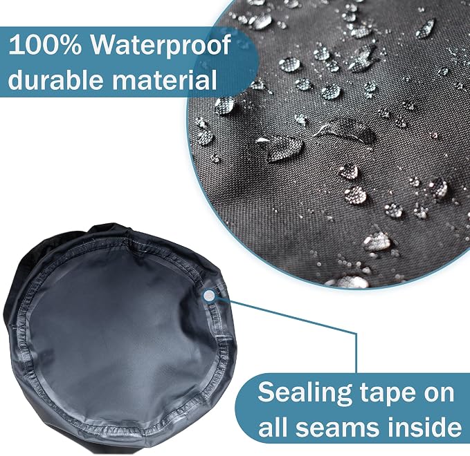 Trimmer Engine Cover Waterproof ( 3 Pack ) - Heavy Duty 600D Weatherproof Cover, Weed eater, Pole Saw, String trimmer, Brush Cutter, Edger, Equipment Cover (Size: 12D x 16H) - Black