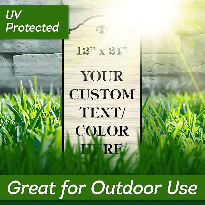 Custom Sign, Customized for Outdoor/Indoor Use, Personalized Designer Style Sign, 12x24 Inch, 24 Colors, Rust-Free Thick AlumaBond - Made by: My Sign Center, USA (Florolex I - Flood)