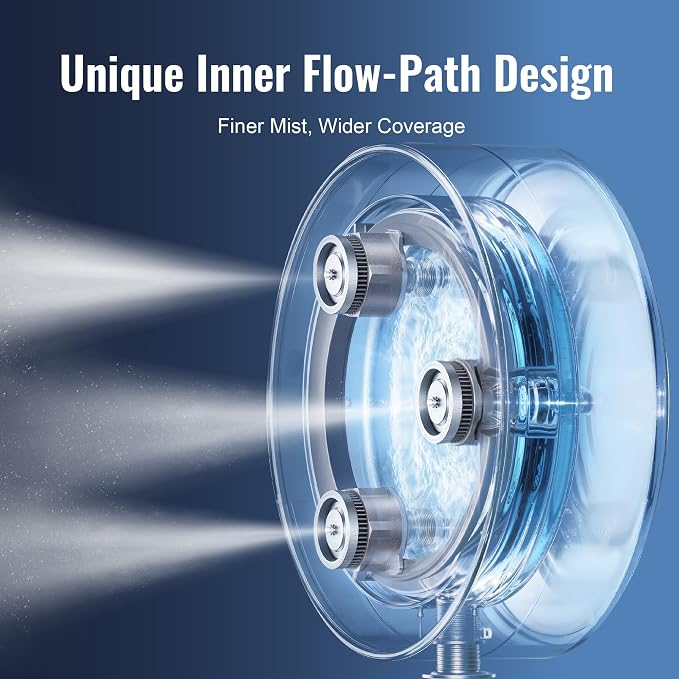 Fan Misters for Cooling Outdoor, Magnetic Misting Cooling System, Triple Nozzle Design, 16.4FT Misting Line, Outside Fans Misting Kit for Cool Patio, Backyard, Pool, Black(Fans Not Included)