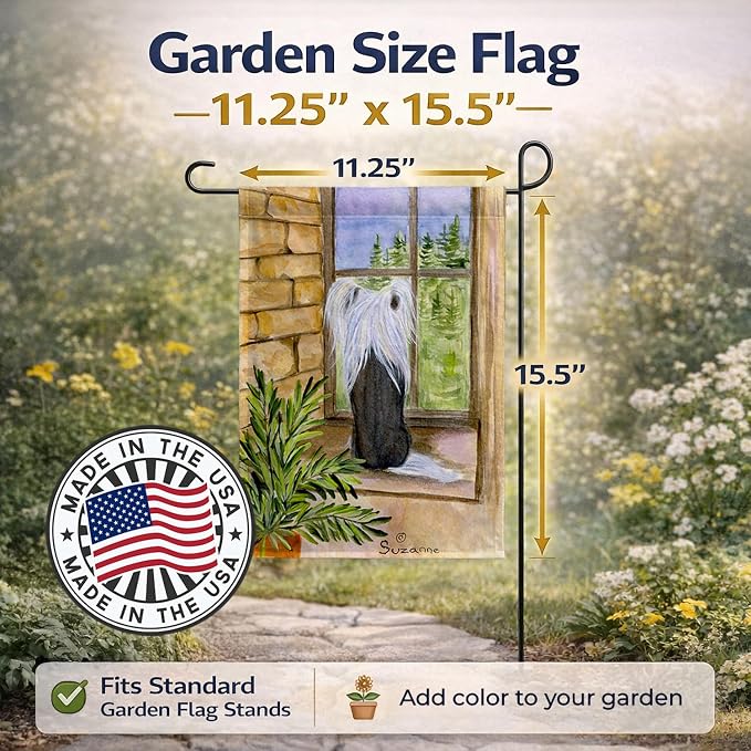 Caroline's Treasures SS8121GF Chinese Crested Garden Flag Mailbox Flag Decorative Yard Flag Banner Outside Patio Artwork Yard Flower Beds, Garden Size, Multicolor