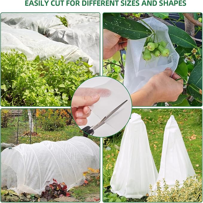 NANYEZH Plant Covers Freeze Protection, 10Ft x 30Ft Frost Blankets for Outdoor Plants, 0.9oz/yd² Garden Floating Row Fabric Cover, Raised Garden Bed Cover for Winter Vegetables, Pest, Sun Protection