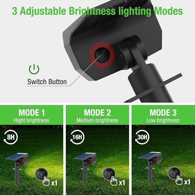nipify 10 Pack Solar Spot Lights Outdoor Motion Sensor with 3 Modes,Solar Spotlights Outdoor Waterproof 2-in-1 Auto On/Off Landscape Lighting for Outside Yard Wall Garden Pathway, Warm White