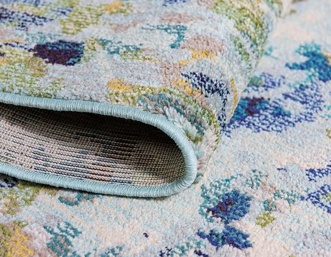 Unique Loom Chromatic Collection Area Rug - Champagne (10' 6" x 16' 5" Rectangle, Light Blue/ Blue)