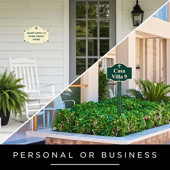 Custom Sign, Customized for Outdoor/Indoor Use, Personalized Designer Style Sign, 24 Colors, Rust-Free Thick ACM - Horizontal Double Arched 10x14 Inch, 24 Colors, Rust-Free Thick ACM by My Sign Center, USA
