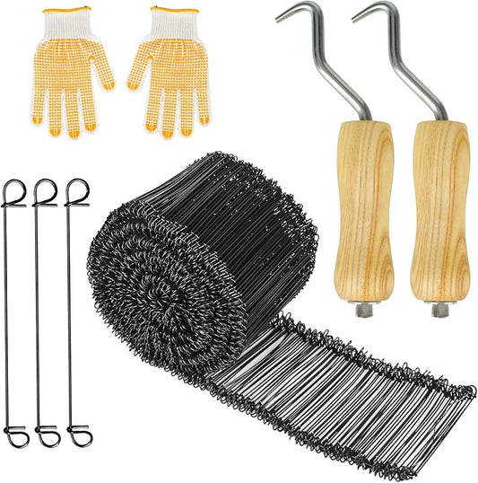 1000Pcs Wire Tie Rebar 6" Double Loop Reinforcing Steel Bar Ties 16 Gauge - 2Pcs Tie Wire Twister Tool With Wooden Grip Handle for Securing Concrete Construction