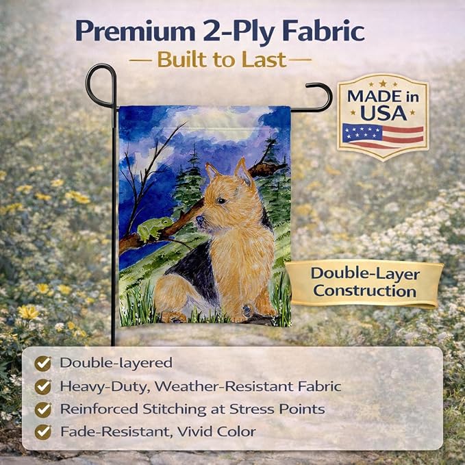 Caroline's Treasures SS8984GF Norwich Terrier Garden Flag Mailbox Flag Decorative Yard Flag Banner Outside Patio Artwork Yard Flower Beds, Garden Size, Multicolor