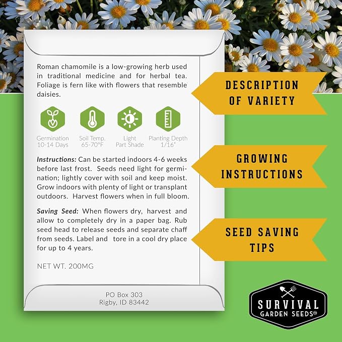 10 Flower Seed Collection for Planting - Zinnia, Sunflower, Marigold, Snapdragon, Nasturtium, Morning Glory, Chamomile, Shasta Daisy, Purple Coneflower, Four O’Clock - Survival Garden Seeds