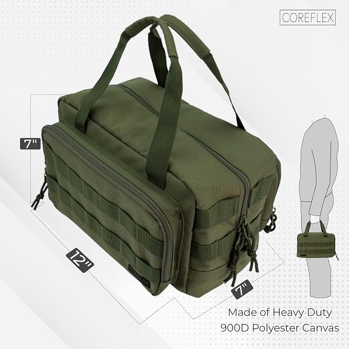 Coreflex 12-Inch Heavy Duty Tool Bag,Tactical,Gear,Range, EDC, Tool Bag for cars, Multi-Purpose Work Bag for Mechanics, Electrician, Carpenters, Builders, Plumbers (Olive Green)