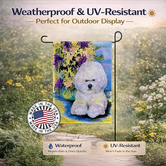 Caroline's Treasures SS8295GF Bichon Frise Garden Flag Mailbox Flag Decorative Yard Flag Banner Outside Patio Artwork Yard Flower Beds, Garden Size, Multicolor