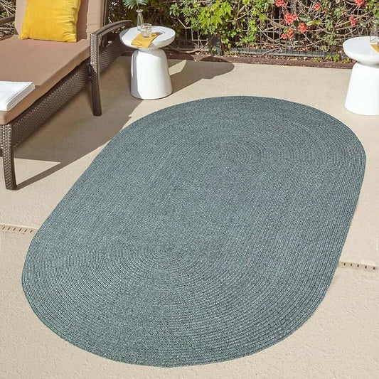 Superior Indoor/Outdoor Area Rug, Reversible Braided Floor Decor for Living Room, Kitchen, Patio, Front Porch, Modern Boho Farmhouse Rugs, Hardwood, Bedroom Accessories, 5' x 8', Lagoon Breeze