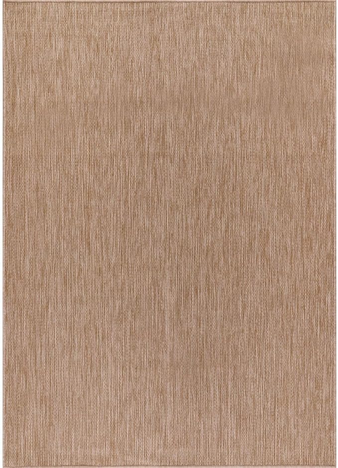 Washable Indoor Outdoor Rug 6x9 Weather Resistant Area Rugs Modern Solid Jute Rug for Porch Deck Balcony Backyard Patio Outside Carpet (6 X 9 Jute Beige)