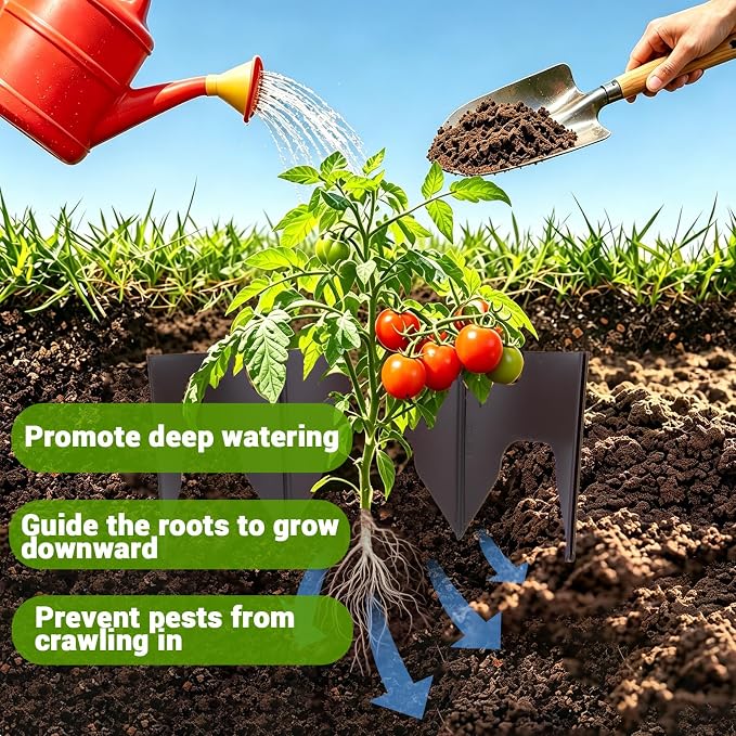 24 Pieces Planting Grow Rings, 7.8-15.16in Adjustable Round Plant Support Rings, Brown Plant Rings for Outdoor Plants – Blocks Pests & Retains Soil Moisture