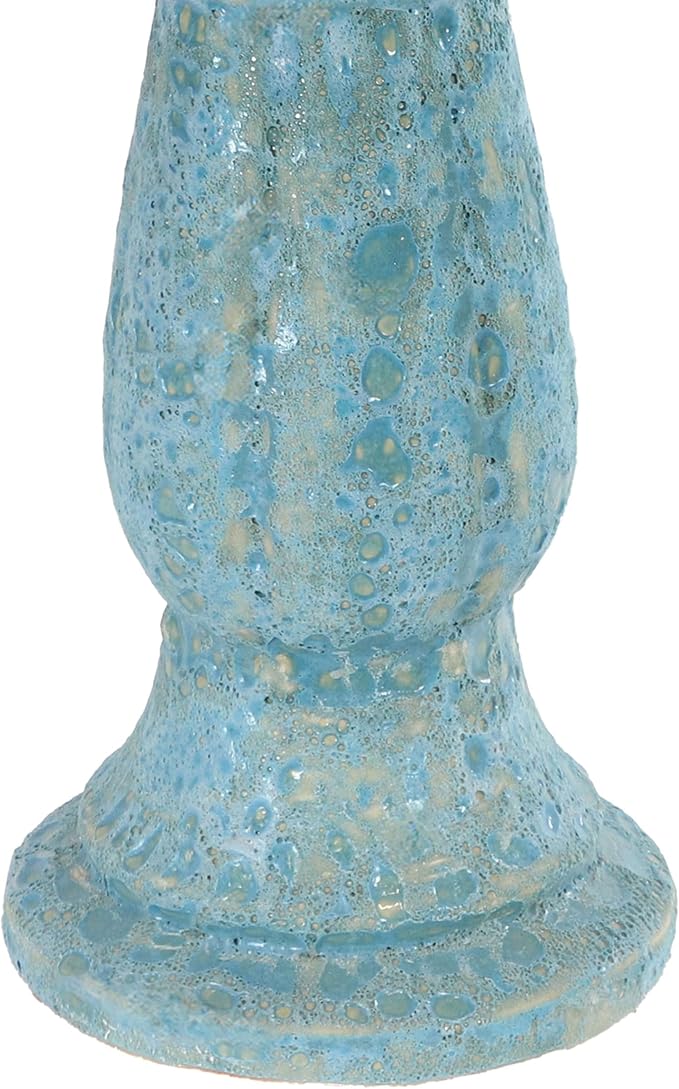 Sunnydaze Avignon Outdoor Ceramic Bird Bath - 18.75" H - UV- and Frost-Resistant - Glazed Bowl with Blue Lava Finish