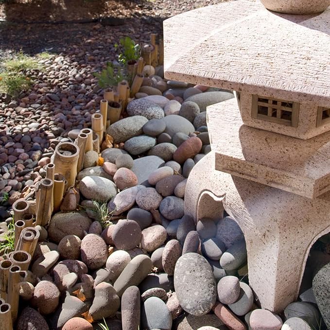 FANTIAN 10 Pounds Large River Rocks, 3-4 Inch Natural Pebbles for Landscaping, Garden, Aquarium, Backyard and Indoor Water Fountains