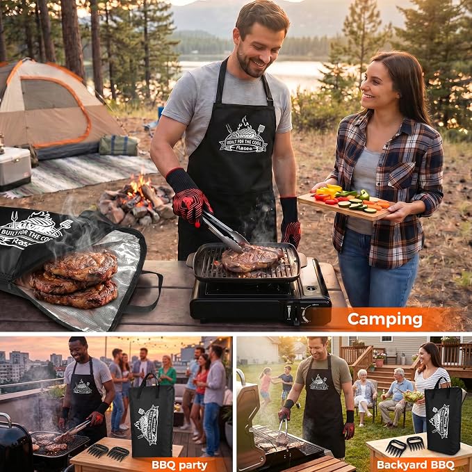 Upgraded 23in BBQ Blanket for Resting Meat with Grill Accessories, Insulated Meat Resting Bag & Accessories for Brisket, Pork, Turkey – BBQ Gifts for Men, Dad, Grill Lovers with Gift Box