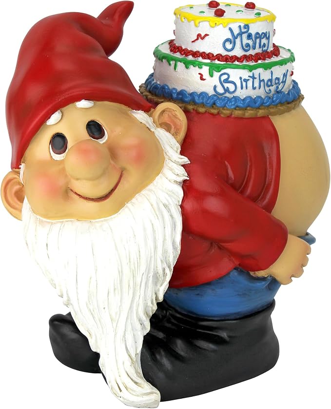Design Toscano Loonie Moonie Happy Birthday Garden Gnome Statue