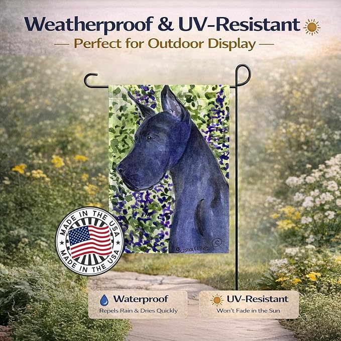 Caroline's Treasures SS8745GF Great Dane Garden Flag Mailbox Flag Decorative Yard Flag Banner Outside Patio Artwork Yard Flower Beds, Garden Size, Multicolor