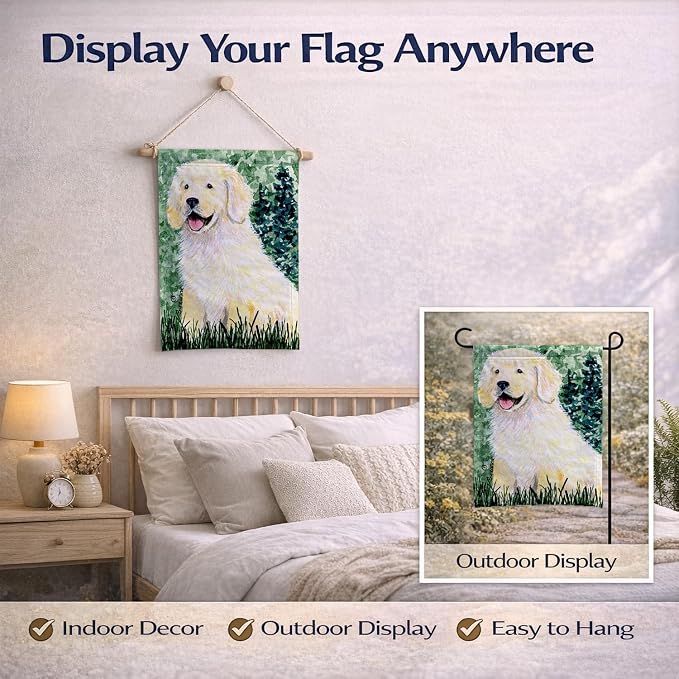 Caroline's Treasures SS8739GF Golden Retriever Garden Flag Mailbox Flag Decorative Yard Flag Banner Outside Patio Artwork Yard Flower Beds, Garden Size, Multicolor