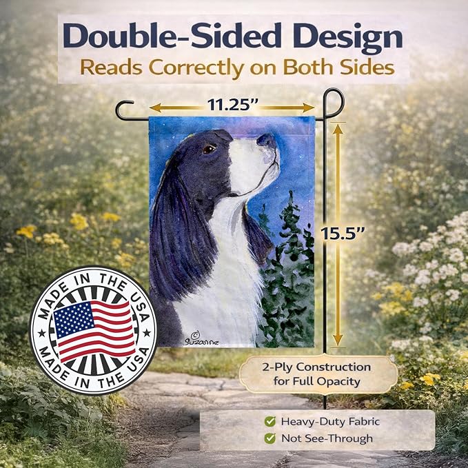 Caroline's Treasures SS8985GF English Springer Spaniel Garden Flag Mailbox Flag Decorative Yard Flag Banner Outside Patio Artwork Yard Flower Beds, Garden Size, Multicolor