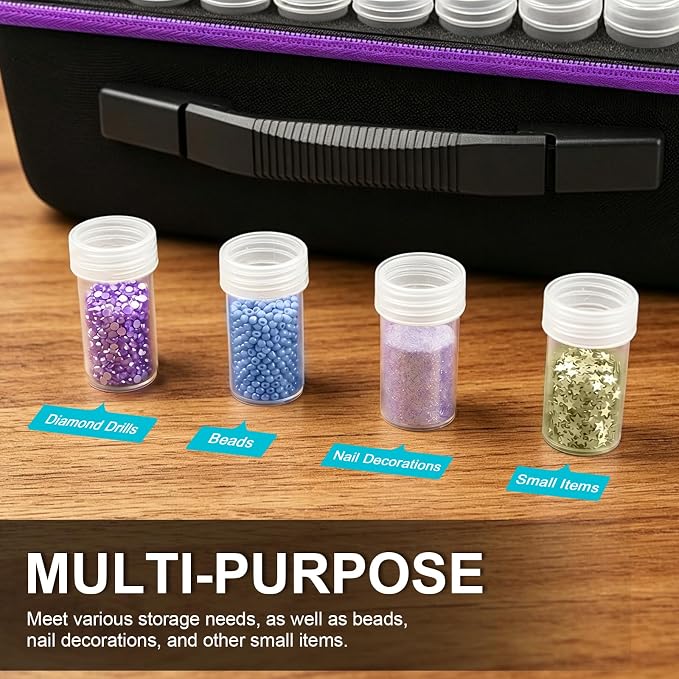 ZORETCO Diamond Art Storage - 120 Containers Diamond Art Kits for Adults | Diamond Painting Storage Case with Tools, Diamond Art Supplies Storage for Diamond Painting Accessories, Bead, Gem, Crafts