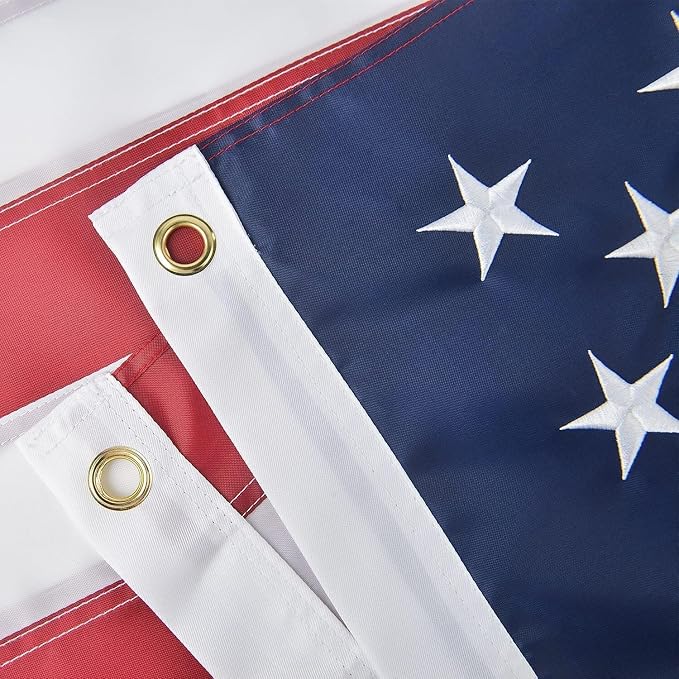 Large American Flag 12x18 FT, US Flag USA High Wind with Embroidered Stars, Sewn Stripes, Brass Grommets, Durable Outdoor Outside