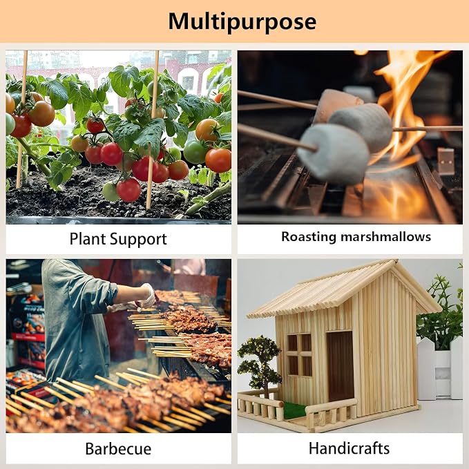 125 Pack 17.5'' Natural Bamboo Plant Stakes, Wood Plant Supports, Wood Garden Sticks for Plants Tomato Floral Potted, Wooden Sign Posting Garden Sticks – More Sizes 17.5"/24"/30"/36"