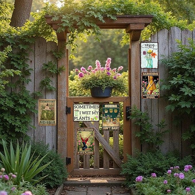 Garden Decor Metal Tin Signs Vintage Gardening Gifts For Women Unique And Into The Garden I Go To Lose My Mind And Find My Soul Sign Hippie Decor 8x12 Inch