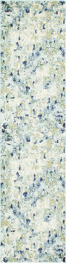 Unique Loom Chromatic Collection Area Rug - Champagne (2' 7" x 10' Runner, Light Blue/ Blue)