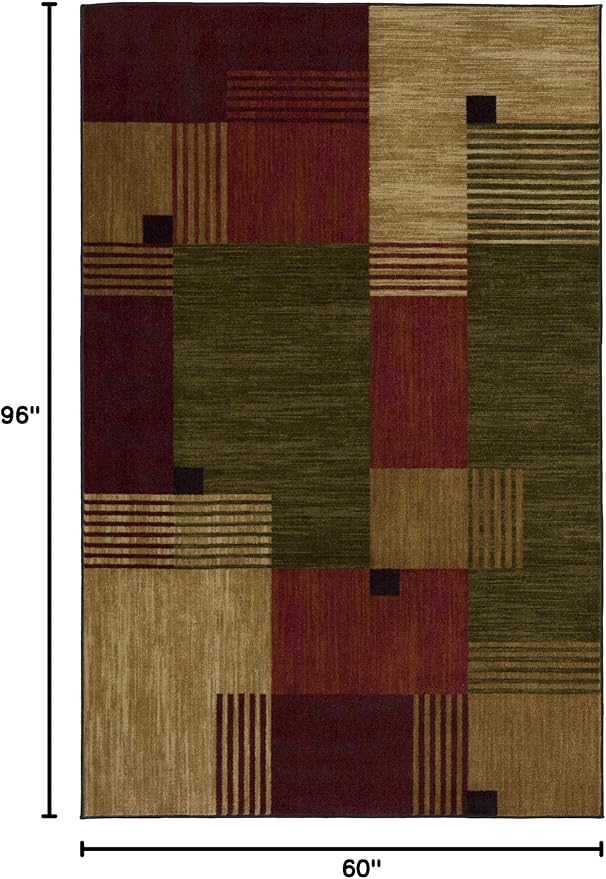 Mohawk Home Alliance Modern Geometric 5' x 8' Area Rug - Red - Perfect for Living Room, Dining Room, Office