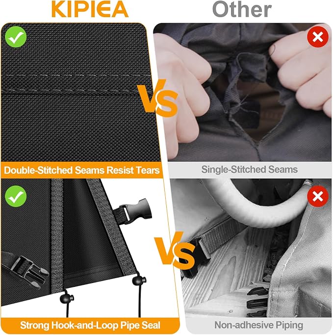 Kipiea Heavy Duty Air Conditioner Cover for Outside Units, Windproof, Anti-UV, Tear & Fade Resistant AC Cover for Winter (32" W x 32" D x 36" H)