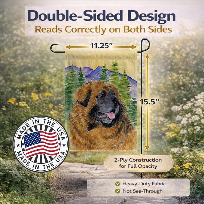 Caroline's Treasures SS8202GF Leonberger Garden Flag Mailbox Flag Decorative Yard Flag Banner Outside Patio Artwork Yard Flower Beds, Garden Size, Multicolor