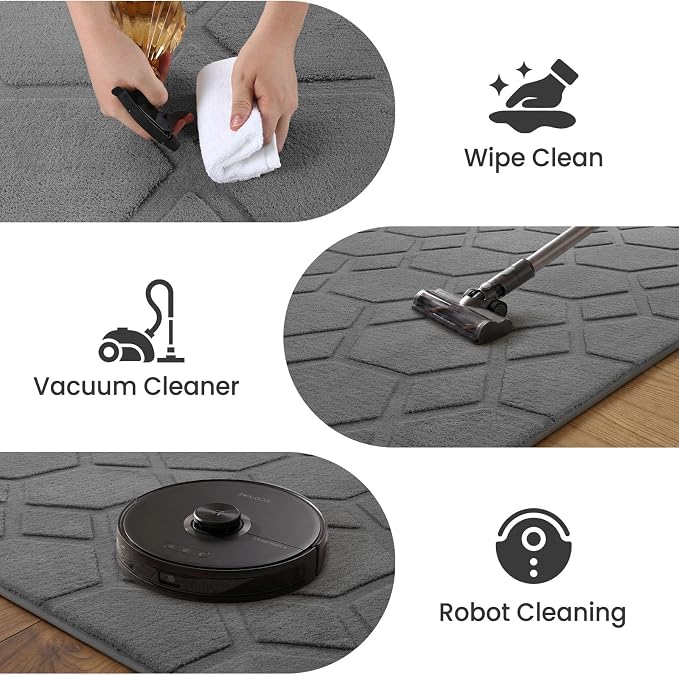 Sour Lemon 8x10 Area Rugs for Living Room Bedroom, Large Carpet Grey Rug | Big, Geometric Alfombra Para Salas Modernas, Washable, Non Slip Soft Thick Fluffy Plush, Memory foam Rug for Kids Playroom