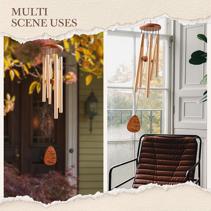 Leebbsin 60th Wedding Anniversary Wind Chime, Happy 60th Anniversary Romantic Gifts for Couple, Parents, Wife, Husband, Friends, Diamond Anniversary's Keepsake Gifts Ideas-Large 36''