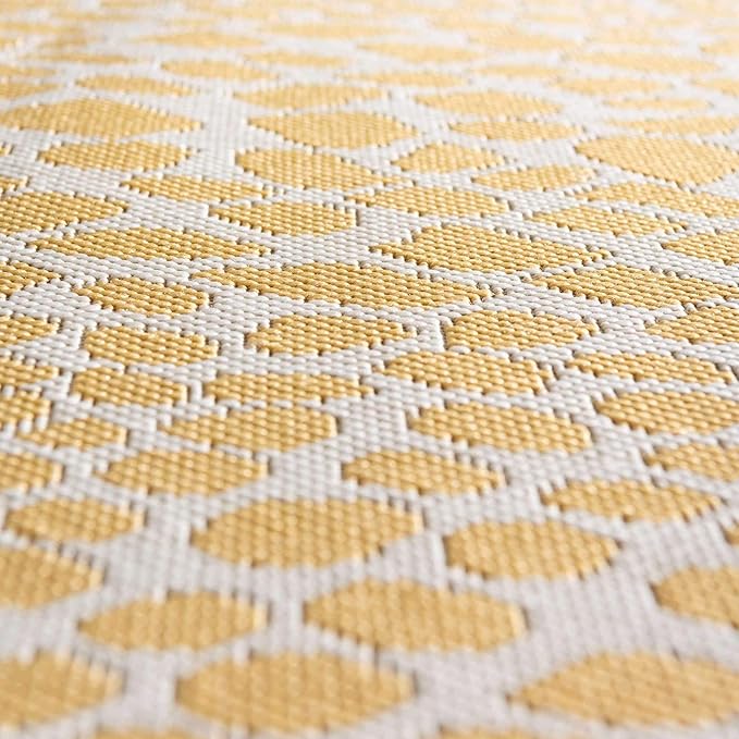 Unique Loom Jill Zarin Outdoor Collection Area Rug - Cape Town (9' x 12' Rectangle, Yellow Ivory/ Ivory)