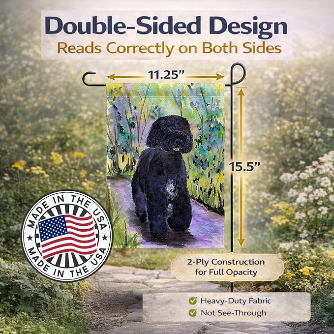 Caroline's Treasures SS8264GF Portuguese Water Dog Garden Flag Mailbox Flag Decorative Yard Flag Banner Outside Patio Artwork Yard Flower Beds, Garden Size, Multicolor