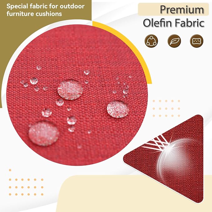 Deep Seat Patio Cushions Set 24 x 24 Inch,Olefin Fabric Outdoor Seat Cushion,Patio Furniture Cushions with Removable Cover,Rain-Proof and Fade Resistant Deep Seat Bottom & Back Cushion,1set