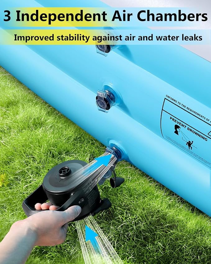 Inflatable Pool for Kids and Adults-130"*72"*22" Full-Sized Inflatable Swimming Pool Leakproof Blow Up Above Ground for Backyard Outdoor Garden Summer Water Party Blue