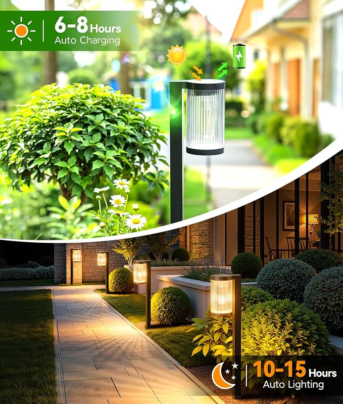 ELECLINK Solar Pathway Lights Outdoor, 10 Pack Upgraded Outdoor Solar Lights for Outside Super Bright Up to 15Hrs, IP65 Waterproof Solar Garden Lights for Path Driveway Walkway Sidewalk Decor