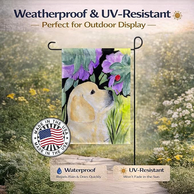 Caroline's Treasures SS8245GF Golden Retriever Garden Flag Mailbox Flag Decorative Yard Flag Banner Outside Patio Artwork Yard Flower Beds, Garden Size, Multicolor