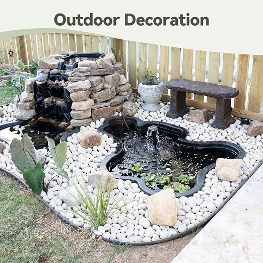 Pulovin 40lbs White Rocks for Landscaping, 1-2 inch Large White Rocks for Plants, Decorative Polished Stones for Garden, Walkways, Yard, Plants Pots, Vases, Crafts