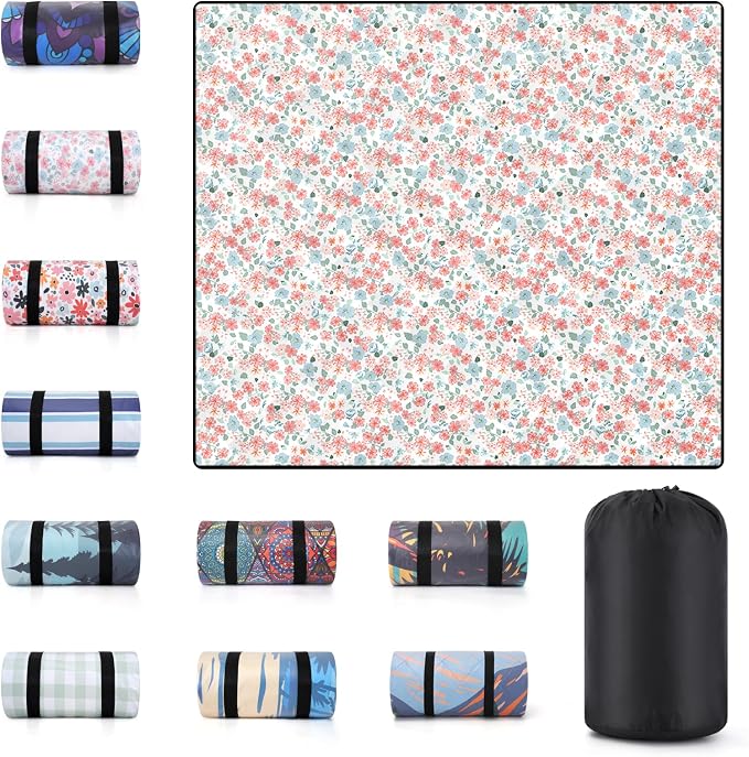 60x80" Large Picnic Blankets Waterproof Outdoor Beach Blanket Sandfree Tent Camping Sleeping Carpet Portable Yoga Meditation Mat Road Trip Car Travel Essentials Hiking Backpacking Gear Gifts