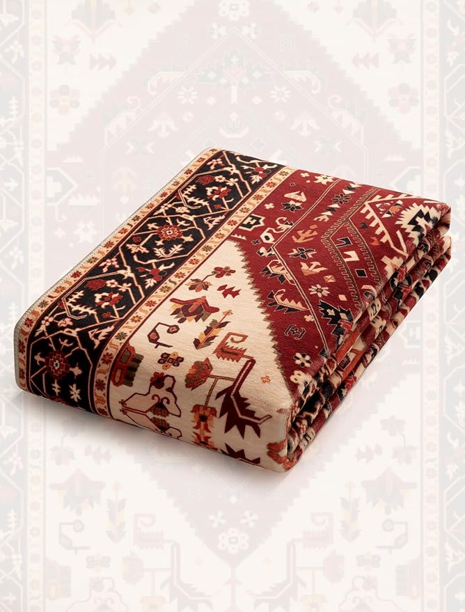 SERISSA 2'6"x10' Washable Non Slip Boho Runner Rug for Hallway，Red Black | Ultra Soft Vintage Oriental Carpet Low-Pile Tribal Floor Carpet for Kitchen Bedroom Bathroom Laundry Room