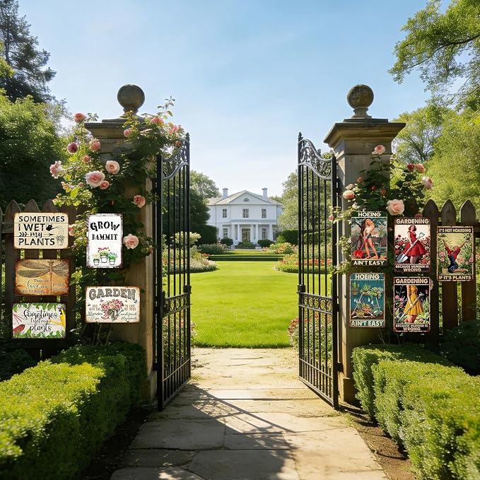 Funny Garden Decor Metal Signs For Outside Gardening Gifts For Women Sometimes I Wet My Plants Sign Greenhouse Decorations Farmhouse Rustic Wall Decor Signs She Shed Sign Funny Yard Decor 12x8 Inch