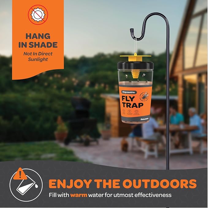 Outdoor Fly Trap Refills [Set of 4] Dissolvable Non-Toxic Bait - Fly Repellent for Outdoor Use Only - Controls Flies for Patios, Barns, Ranches Etc.