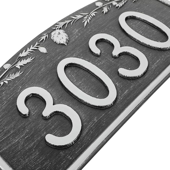 Address Sign Lawn Mounted - Custom House Number Sign with 2 Solid Metal Stakes,Address Numbers for Outside House,Yard,Garden,Grass,Ground,Drive Way,Lawn,13'' x 7''