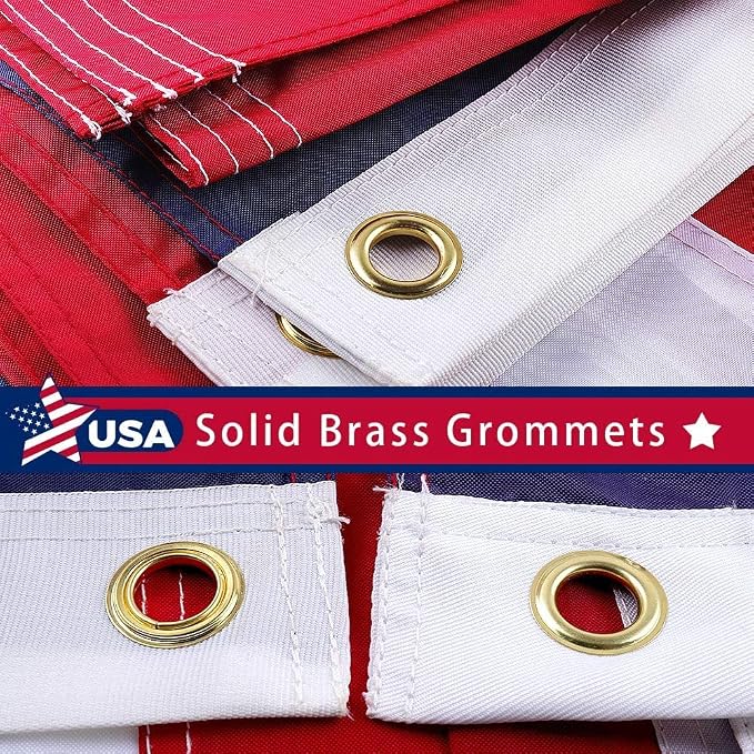 American Flag 2x3 ft Outdoor,US Outside 2x3,Heavy Duty Durable Nylon Outdoors Flags,Embroidered Stars,Sewn Stripes,Brass Grommets,Perfect for Indoor/Outdoor Use US USA Flags.（60cmx90cm）